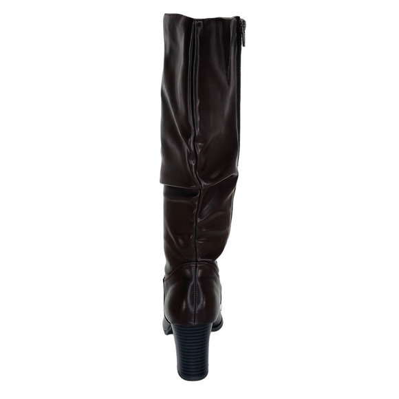 Easy Street Tessla Dark Brown Faux Leather Knee High Womens Boots Size 10W - Picture 5 of 10